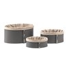 Set of 3 container in leather - Iole Storage Baskets