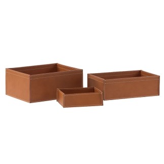 Set 3 Containers in Leather - Sonia | Limac Design