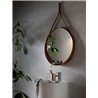 Round Mirror in leather - Corium