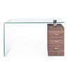 Glass desk w/pedestal - Wood