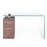 Glass desk w/pedestal - Wood