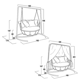 Swing Sofa with frame in steel - Gravity | ISA Project