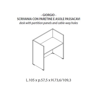 Scrivania con Passacavo - Giorgio | ISA Project