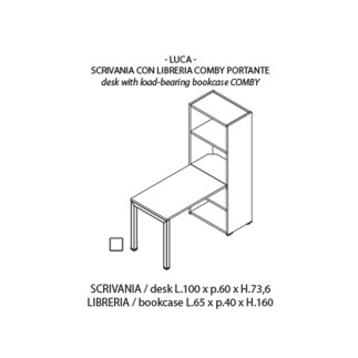 Scrivania home office con libreria - Luca | ISA Project