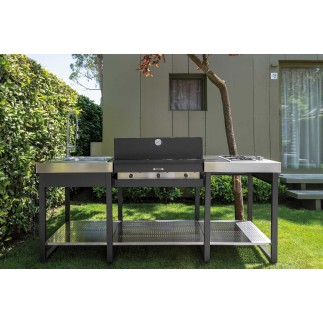 Outdoor kitchen with BBQ and hob - Yellowstone 2 | ISA Project