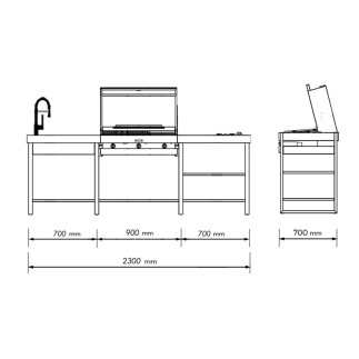 Cucina da esterno BBQ e piano cottura - Yellowstone 2 | ISA Project