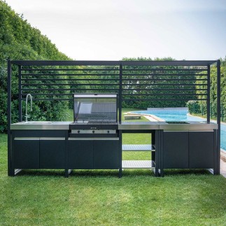 Outdoor kitchen with BBQ and induction hob - Wild | ISA