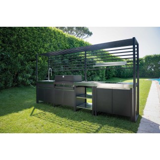 Outdoor kitchen with BBQ and induction hob - Wild | ISA