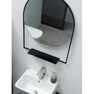 Round Backlit mirror with shelf - Cool