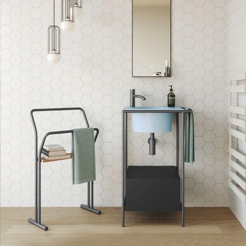 Bathroom Composition with Square Sink Cabinet - Pilotì 3 | Colavene