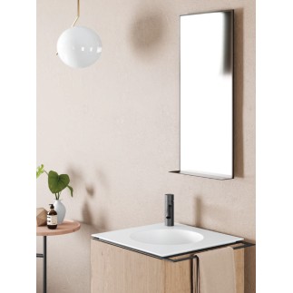 Rectangular Backlit mirror with shelf - Slim