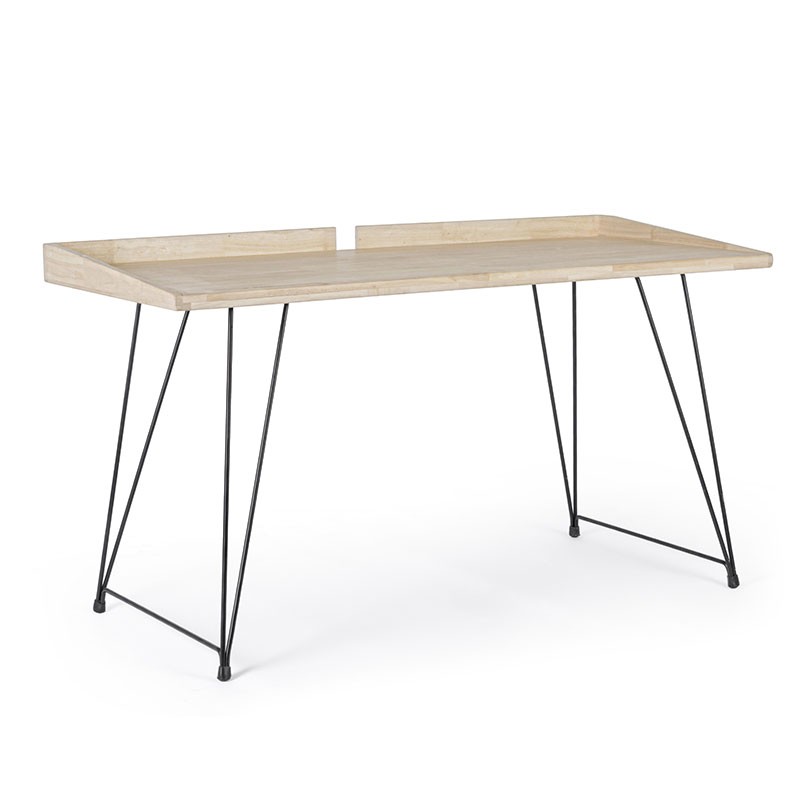 Writing Desk in rubber wood - District | Bizzotto