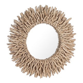 Round Mirror in wood- Sarabi | ISArreda