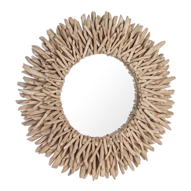 Round Mirror in wood- Sarabi | ISArreda