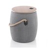 Pouf contenitore in tessuto e legno - Cask