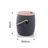 Pouf contenitore in tessuto e legno - Cask