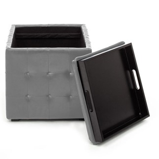 Container Pouf with tray - Renè | IsArreda