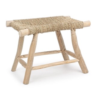 Stool in wood with natural weave - Ravi | ISA Project