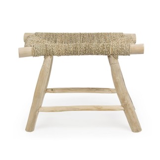 Stool in wood with natural weave - Ravi | ISA Project