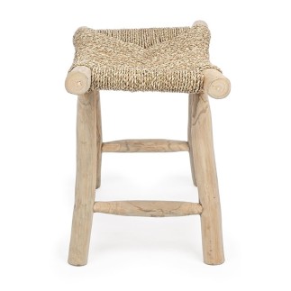 Stool in wood with natural weave - Ravi | ISA Project