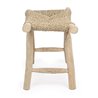 Stool in wood with natural weave - Ravi