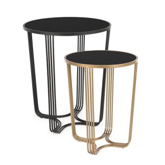 Set 2 Coffee tables in rattan and steel - Afef | ISArreda