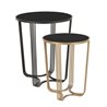 Set 2 Coffee tables in steel and glass Black / Gold - Ottavio