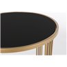 Set 2 Coffee tables in steel and glass Black / Gold - Ottavio