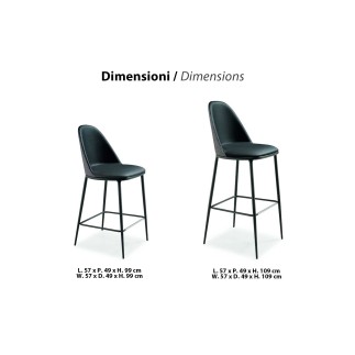 Sgabello da cucina rivestito  - Lea | Midj