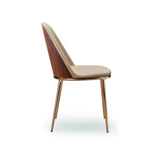 Upholstered chair with wooden back - Lea | Midj