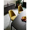 Upholstered chair with wooden back - Lea