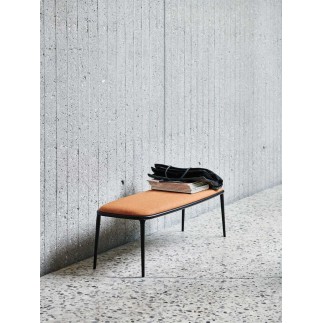 Bench covered in fabric or leather - Lea