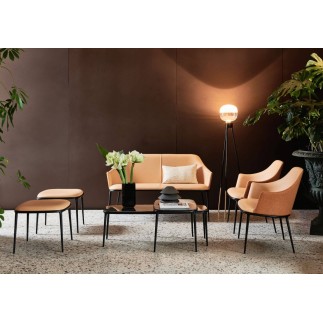 Bench covered in fabric or leather - Lea | Midj