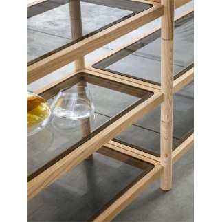 Modular bookcase with glass shelves - Siena