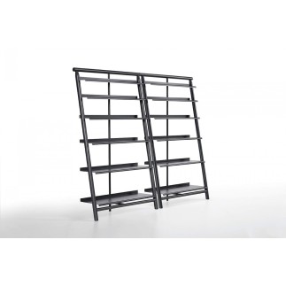Wooden Bookcase with Metal Shelves - Suite | Midj