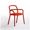 Chair with armrests in fabric and imitation leather - Pippi