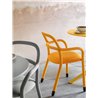 Chair with armrests in fabric and imitation leather - Pippi