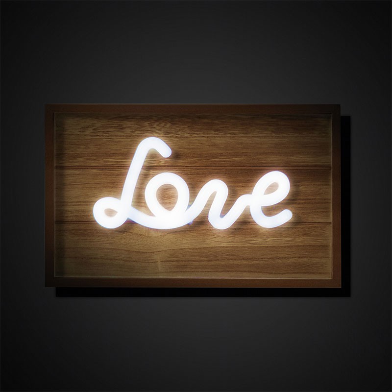 MDF Panel with Luminous Writing - Love | Tomasucci