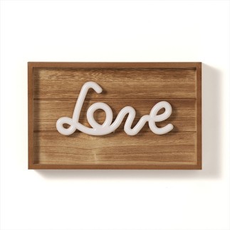 MDF Panel with Luminous Writing - Love