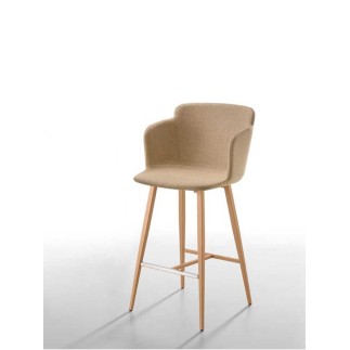 Sgabello imbottito con braccioli H.65/75 cm - Calla | Midj