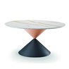 Round table with wooden/ceramic top - Hourglass