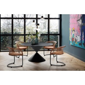 Round Table with Ceramic Top - Clessidra