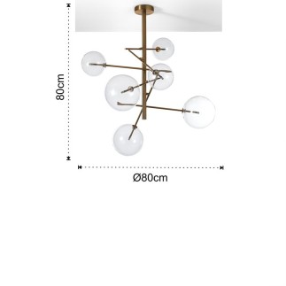 Lampadario con Sfere di Vetro - Celine | Tomasucci