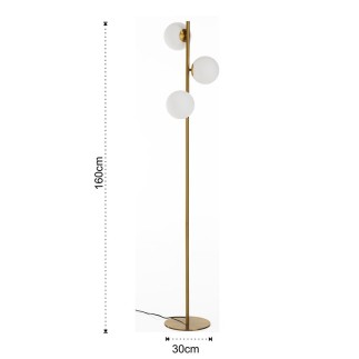 Floor Lamp with Glass Spheres - Amber | Tomasucci