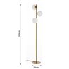 Floor Lamp in glass and brass - Amber