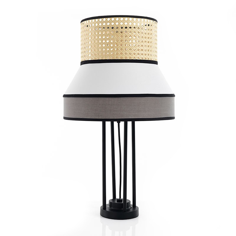 Vienna Straw and Fabric Table Lamp - Hay | Tomasucci