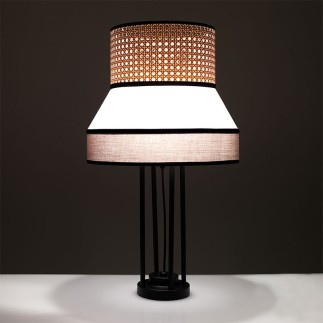 Vienna Straw and Fabric Table Lamp - Hay | Tomasucci