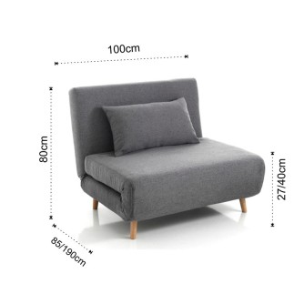 Armchair Bed Upholstered in Fabric - Over | Tomasucci