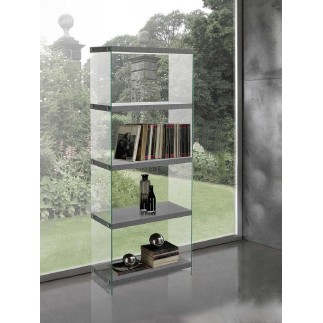 5 Shelves Bookcase in MDF and glass - Later | Tomasucci