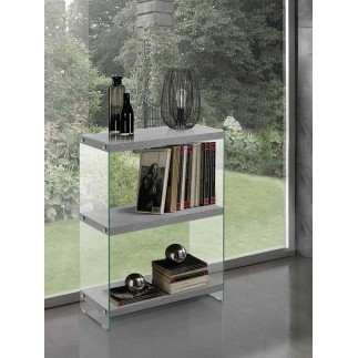 3 Shelves Bookcase in MDF and Glass - Later | Tomasucci